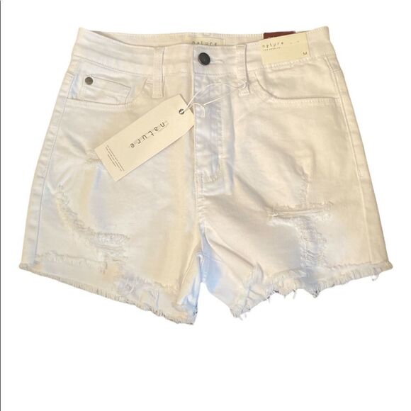 White Denim Nature Los Angeles Denim High Rise Shorts New w Tags - Picture 4 of 9